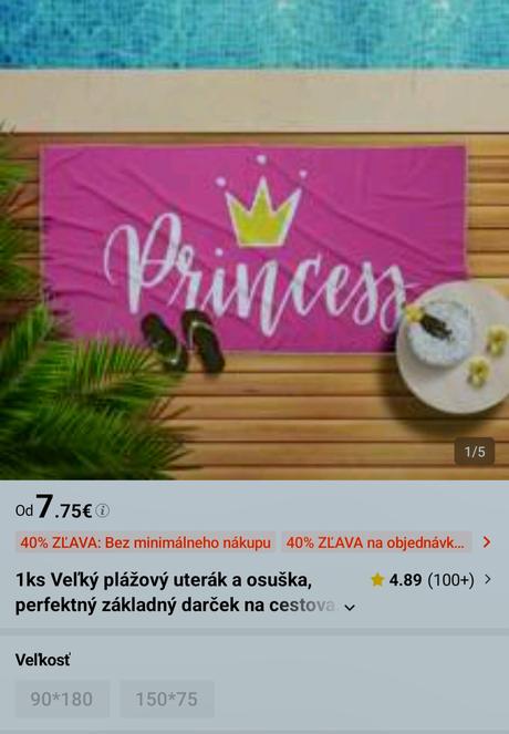 Plážová osuška princess, 