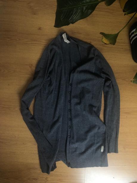 Sivý dlhy kardigán/ sveter, s