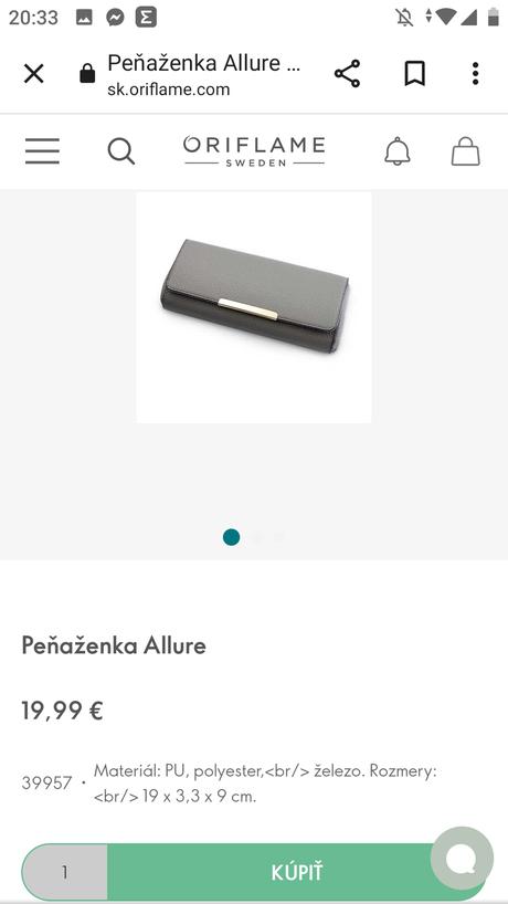 Peňaženka oriflame, oriflame