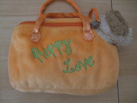 Plyšový psík v taške - cca 19 cm, 