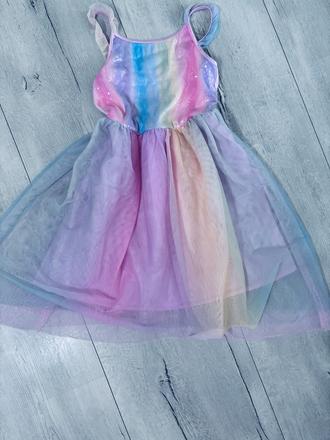 Nádherne dúhové saty, h&m,134