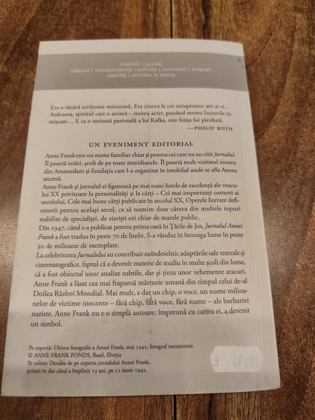 Jornalul annei frank, v rumunštine veľmi dobrý sta, 