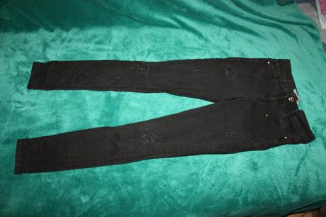 Cierne skinny rifle s dierami, zara,34