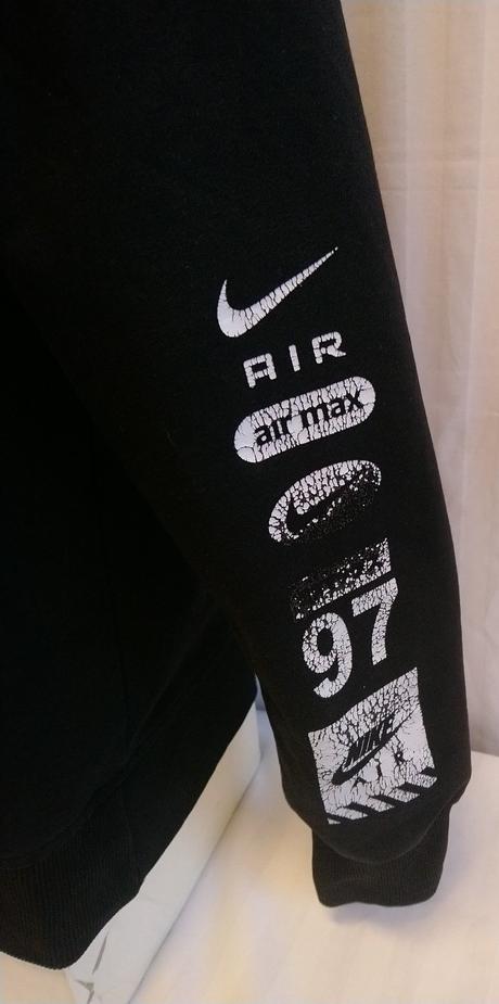 Pánska čierna mikina s kapucňou s nápismi, nike, s, nike,s