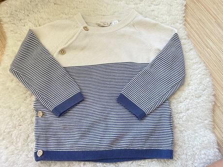 Pleteny pasikavy sveter na gombicky, lupilu,86