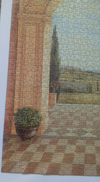 Puzzle pohľad do záhrady 2x1000 častí,