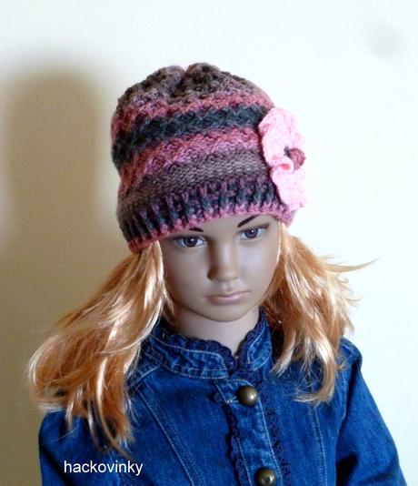 Prechodna melirovana hnedo ruzova pletena, 56 - 158