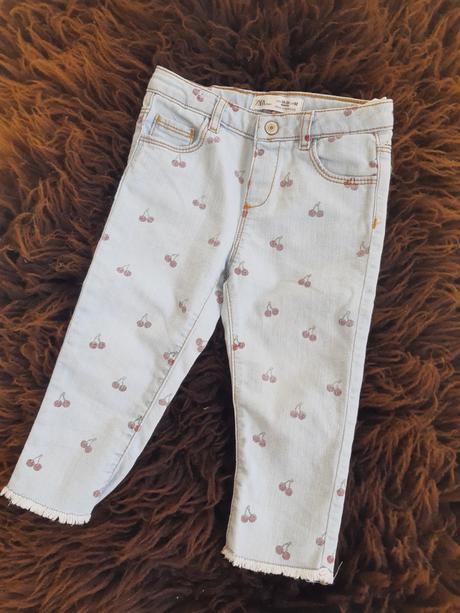Detské čerešničkové rifle / džínsy zara 92, zara,92