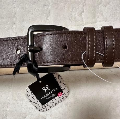 Čokoládový kožený opasok zn. magenta,