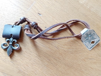 Prívesok z kovu a kože, 