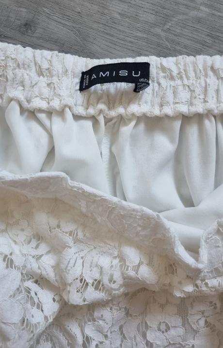 Biele čipkované kraťasy, amisu,42