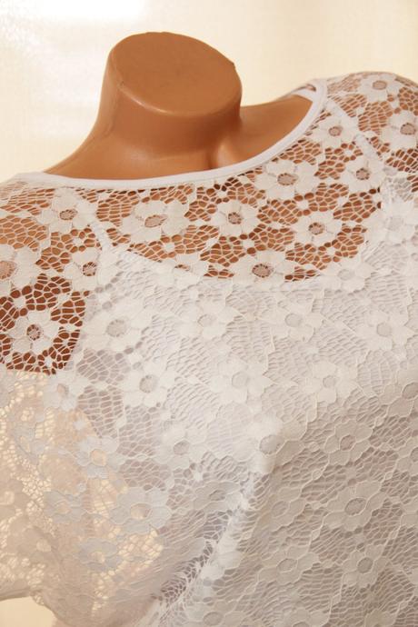 Biely čipkovaný top, l, l