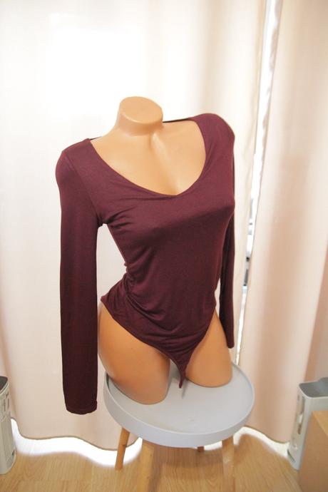 Bordový body top new look, l, l