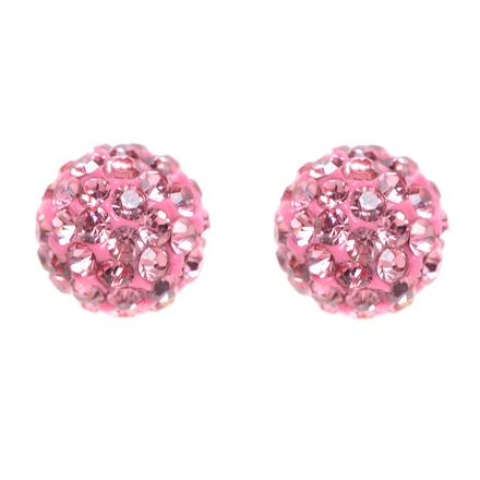 Shamballa korálky jednodierkové -  náušnicové, 