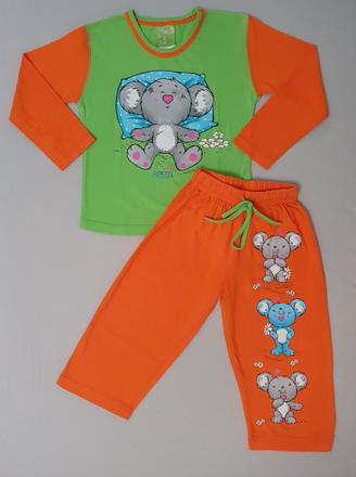 Zeleno-oranžové pyžamko s mackom, vienetta kids,86