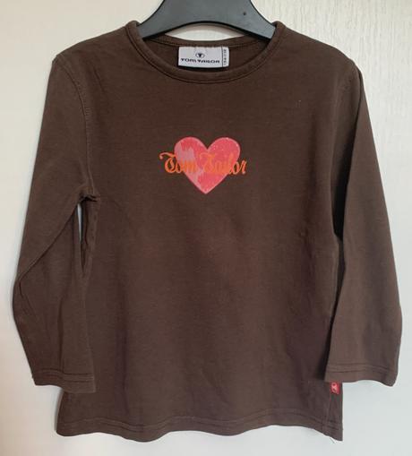Tom tailor hnedé tričko so srdiečkom, tom tailor,104