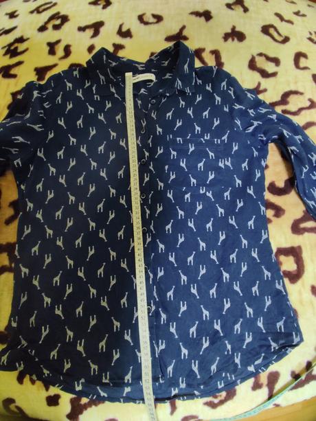 Modra bluzka so zirafami koton, l