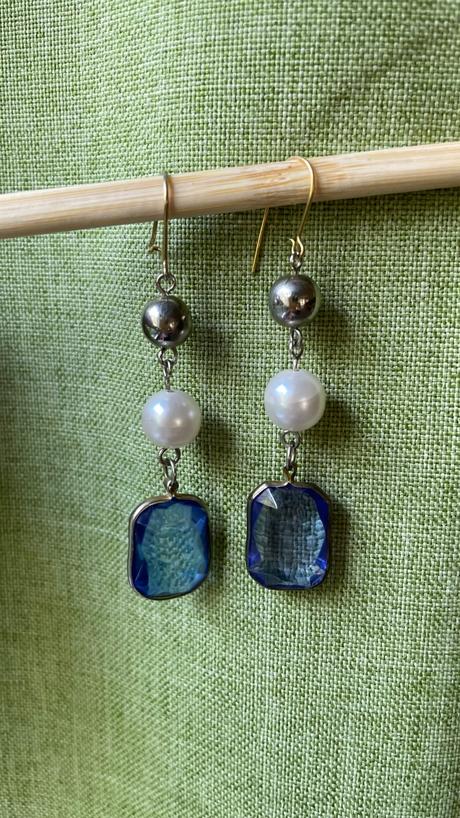 Náušnice modrý kameň,