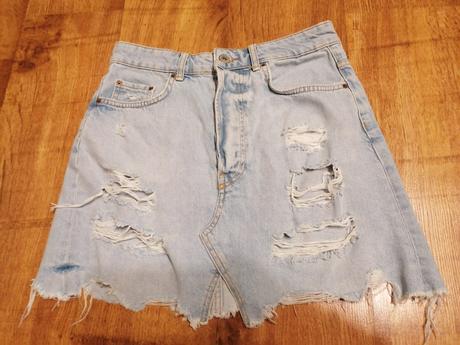 Riflová sukňa, bershka,36