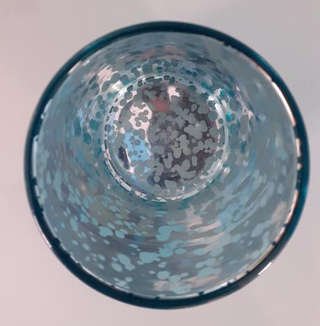 Svietnik na čajové sviečky - tyrkysové bublinky, 