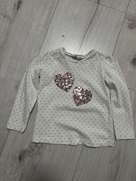 Biely bodkovaný dlhorukávový top, mayoral,98