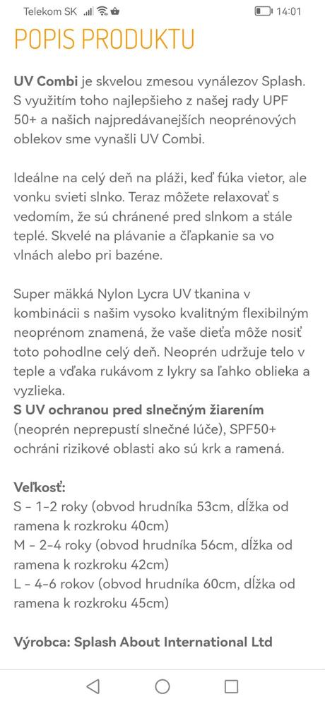 Neoprénová kombinéza, splash about,116