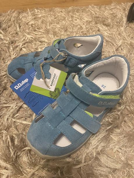 Celokožené barefoot sandálky, d.d.step,28