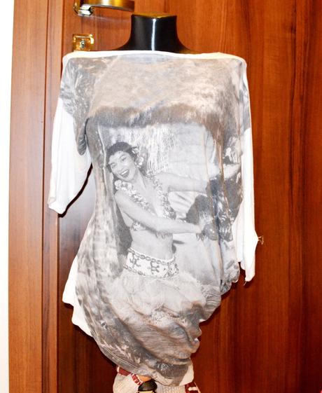 Biely top s potlačou, s