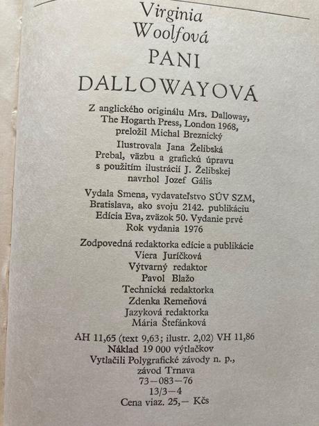 Pani dallowayová-prvé vyd.1976, 