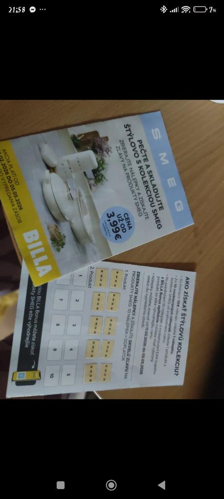 Billa nálepky smeg 20ks, 