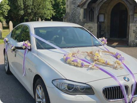 Výzdoba na svadobné auto - veľké dvojsrdce, 