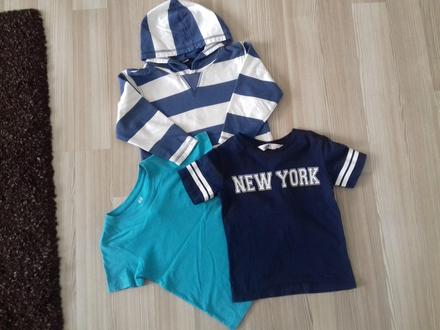 2x tricko h&m+ kratasky+mikina, 86–98