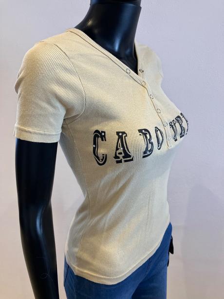 Dámske vrúbkované tričko s nápisom (m), m