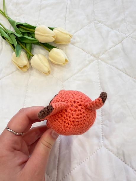 Rozkošná ručne robená líška- hrkálka,hryzátko, 