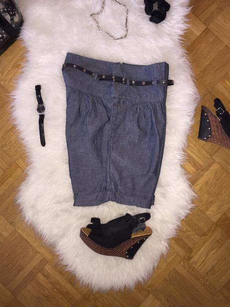 Puntkove riflove perfektne sortky, xs