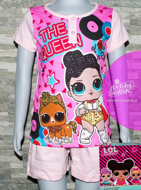 Dievčenské letné pyžamo lol v darčekovom balení, disney,98 / 104 / 110 / 116 / 122