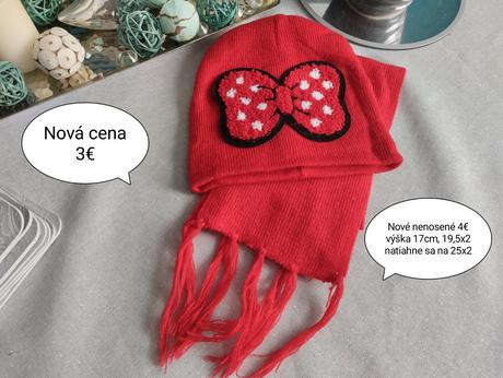 Minnie červený set čiapka a šál, 92