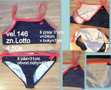 Dievčenské športové bikiny, veĺ.146, zn.lotto, lotto,146