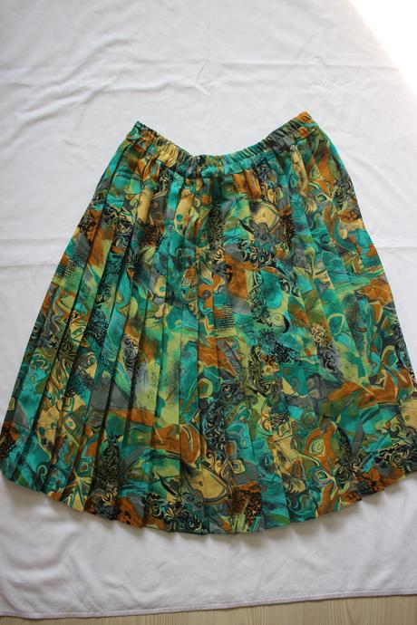 Retro vintage plisovaná sukňa tyrkysová elegancia, l