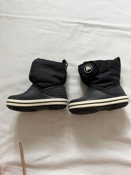 Čierne detské snehule crocs na suchý zips, crocs,22