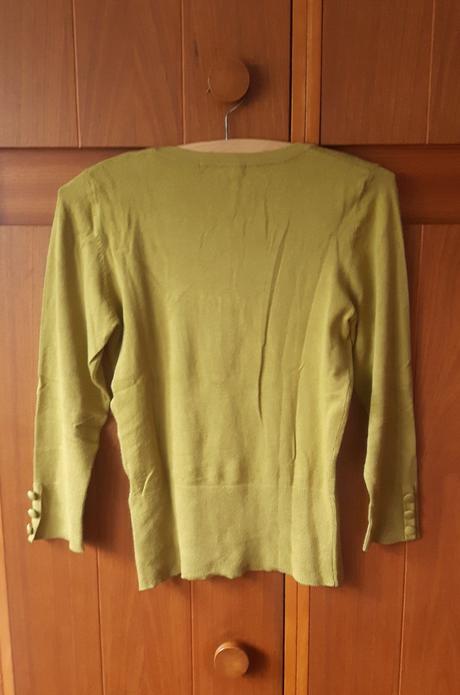 Pekný zelenkavý pulóver 3/4 rukávy, h&m,34