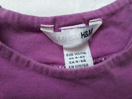 Fialove saty s motýlikmi, h&m,110