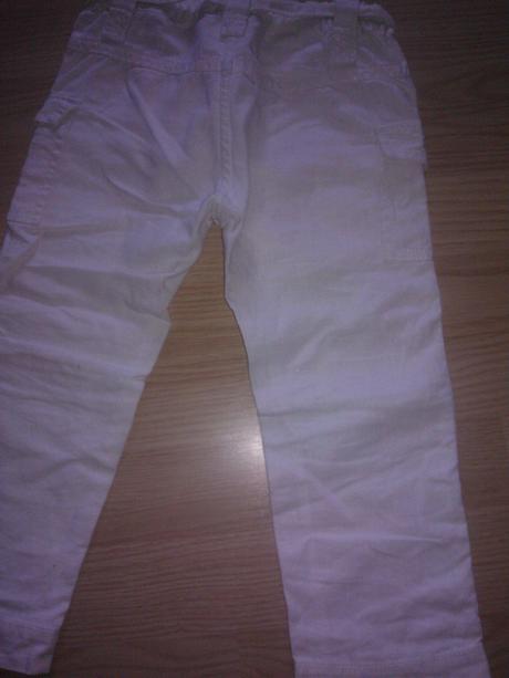 Nohavice biele s opaskom, h&m,98