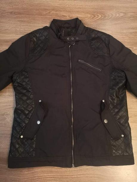 Prechodná vetrovka s koženými prvkami, l