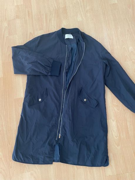 Modrá párka bunda, bershka,m