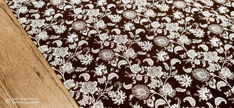 Bavlnená látka - kvety na hnedom- cena za 10 cent,