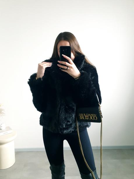 Čierny kožuch m, camaieu,m