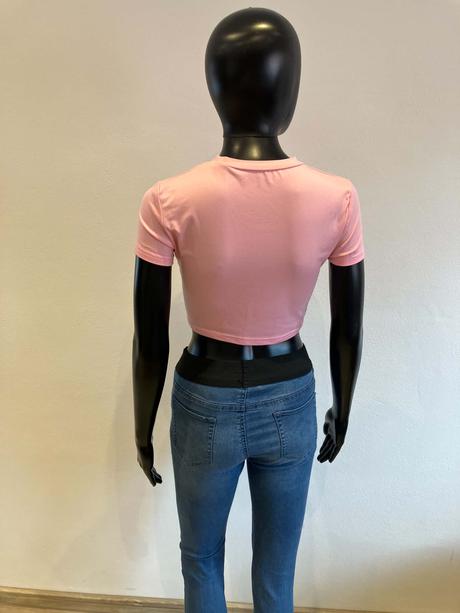 Dámske crop top tričko ružové, s