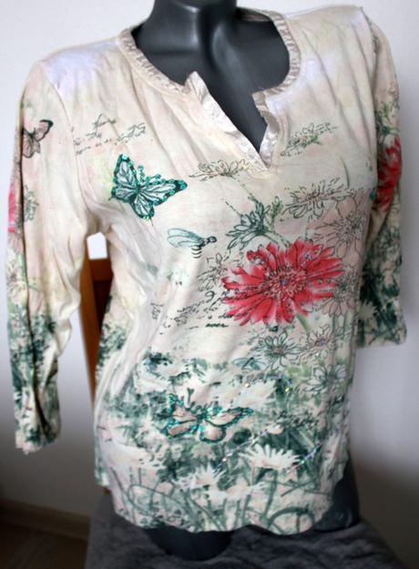 Kvetovana bluzka - tricko, xl