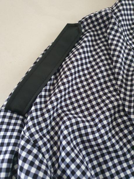 Károvaná bunda s koženkou,